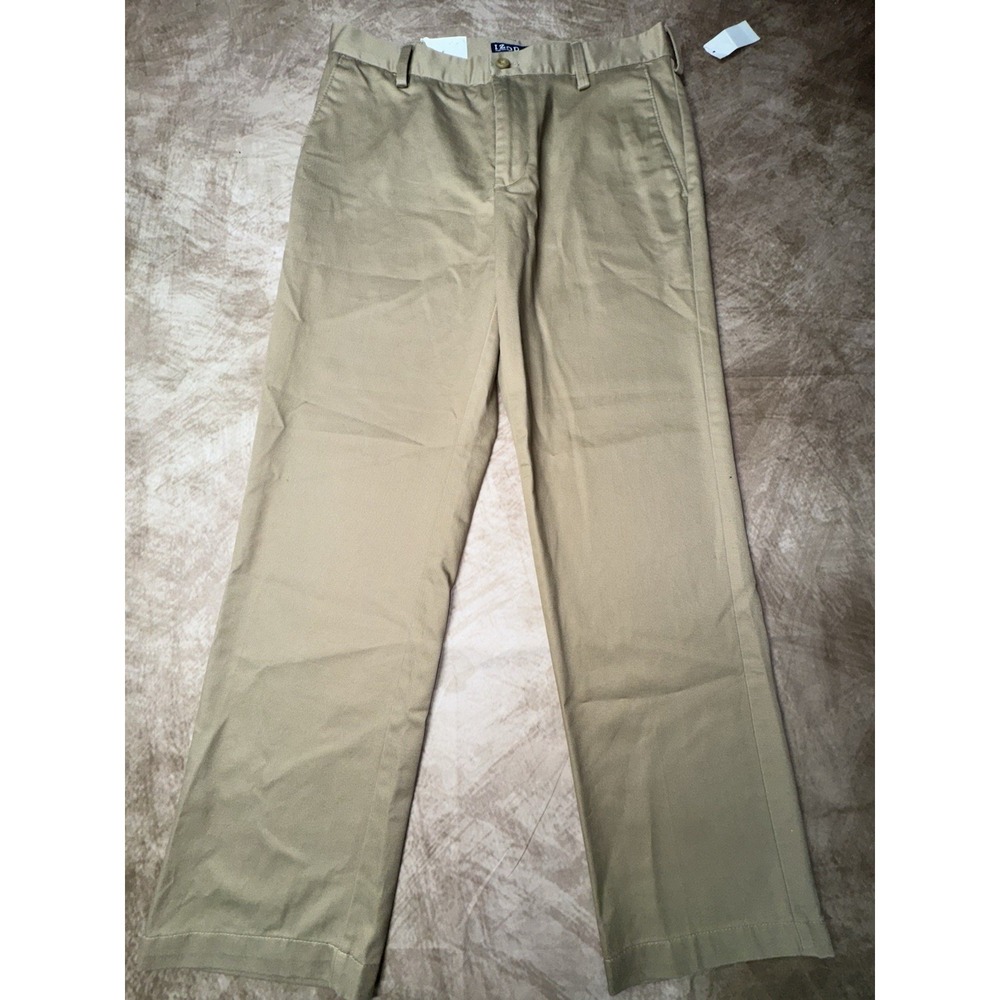 IZOD American Chino Pants Mens 32X30 Tan Slim Fit Flat Front NWT